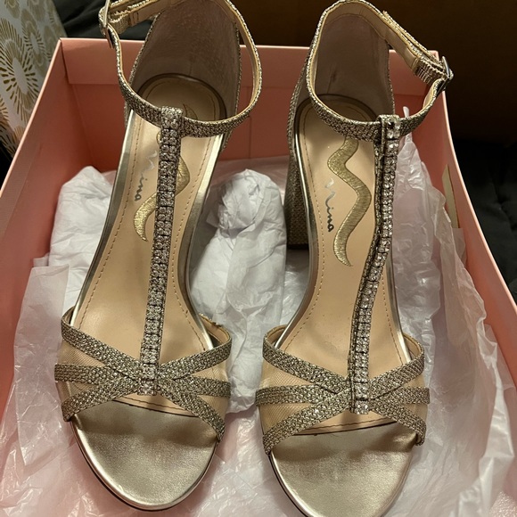 Gold Wedge Heels - Picture 2 of 3